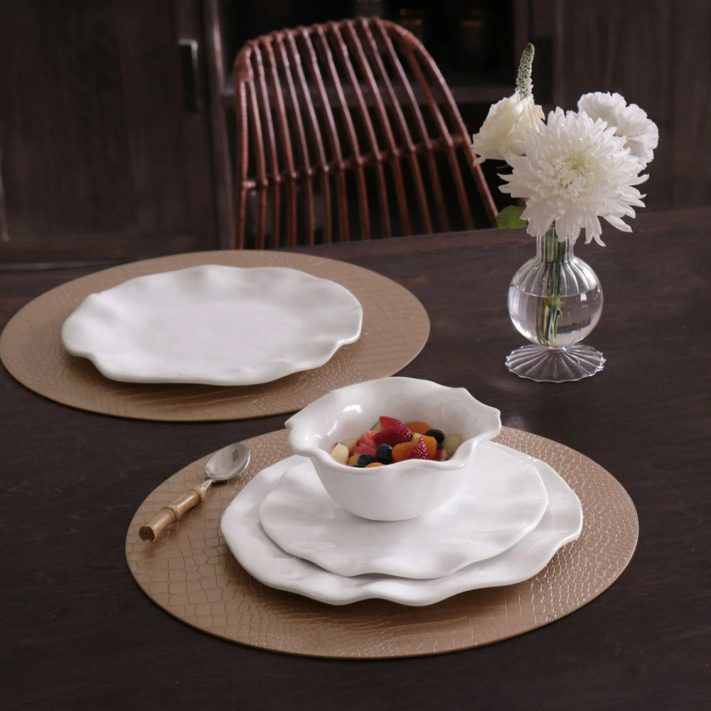 VIDA Havana 9" Salad Plate Set of 4 (White) - Eden Lifestyle