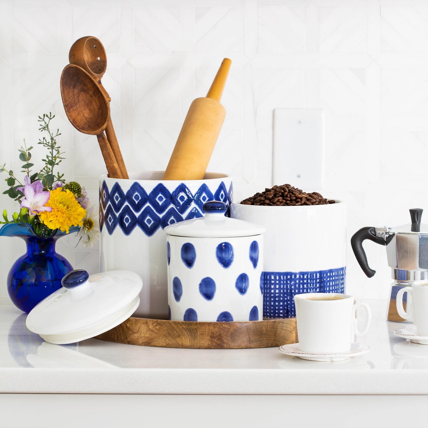 SANTORINI GEO MEDIUM CANISTER - Eden Lifestyle