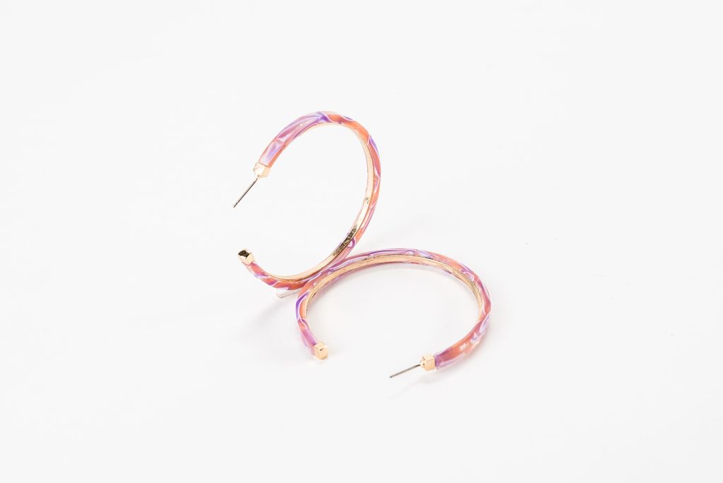 Violet & Brooks, Accessories - Jewelry,  Violet & Brooks Bianca 2.25" Hoop Earring - Pink