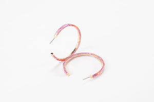 Violet & Brooks, Accessories - Jewelry,  Violet & Brooks Bianca 2.25" Hoop Earring - Pink