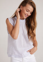 Bella Dahl, Women - Shirts & Tops,  Mock Neck Ruffle Top in Pale Iris