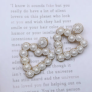 Eden Lifestyle, Accessories - Jewelry,  White Beaded Heart