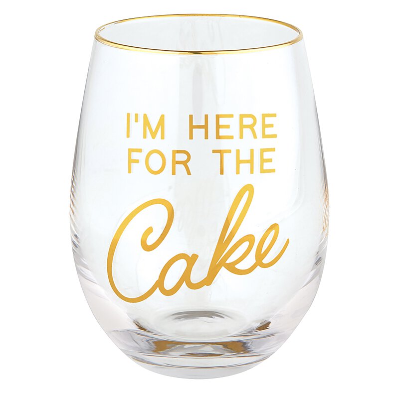 Here for the Cake Wine Glass - Eden Lifestyle