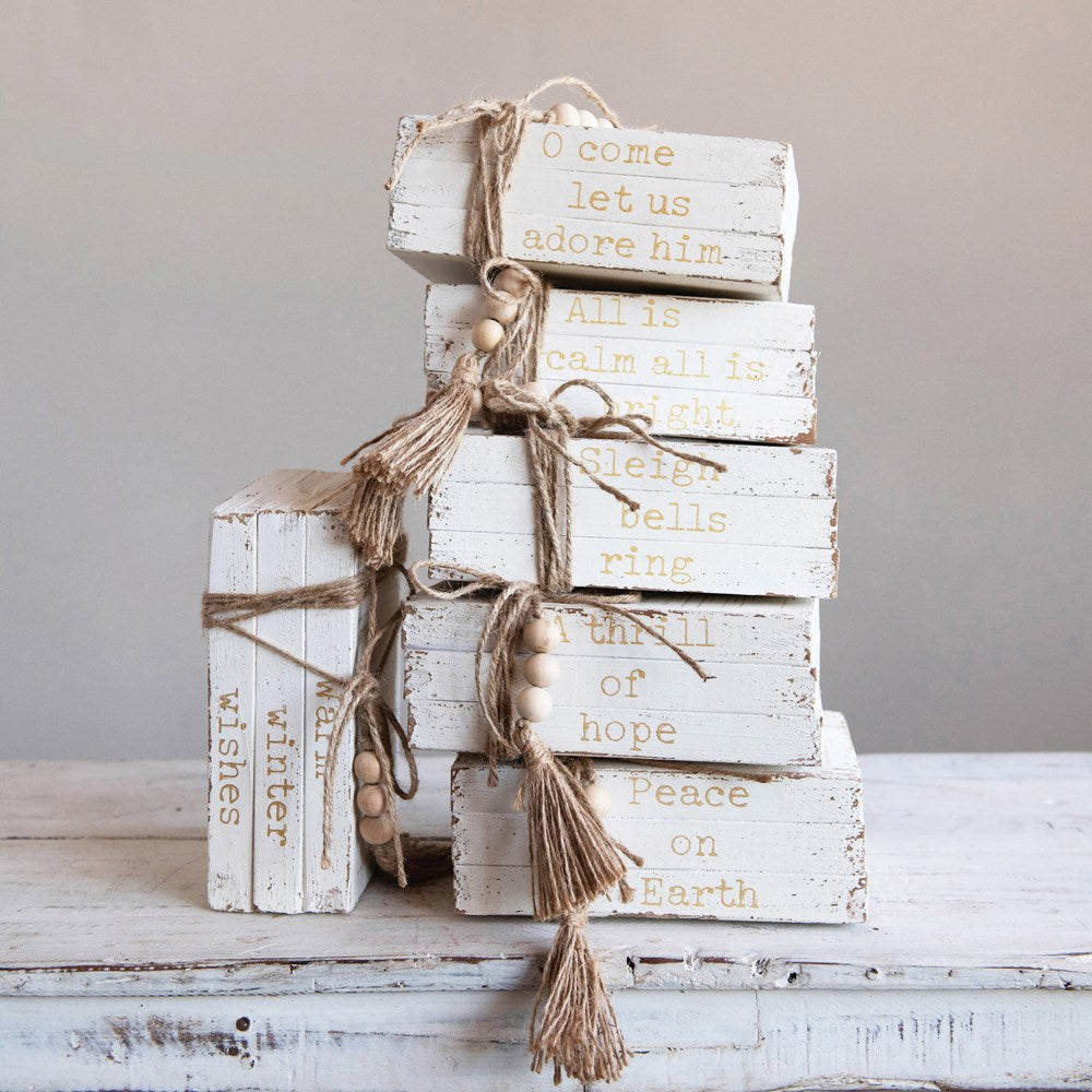 Wood Block Faux Books - Eden Lifestyle