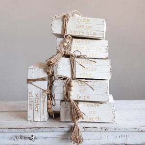 Wood Block Faux Books - Eden Lifestyle
