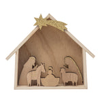 Natural & Gold Wood Nativity - Eden Lifestyle