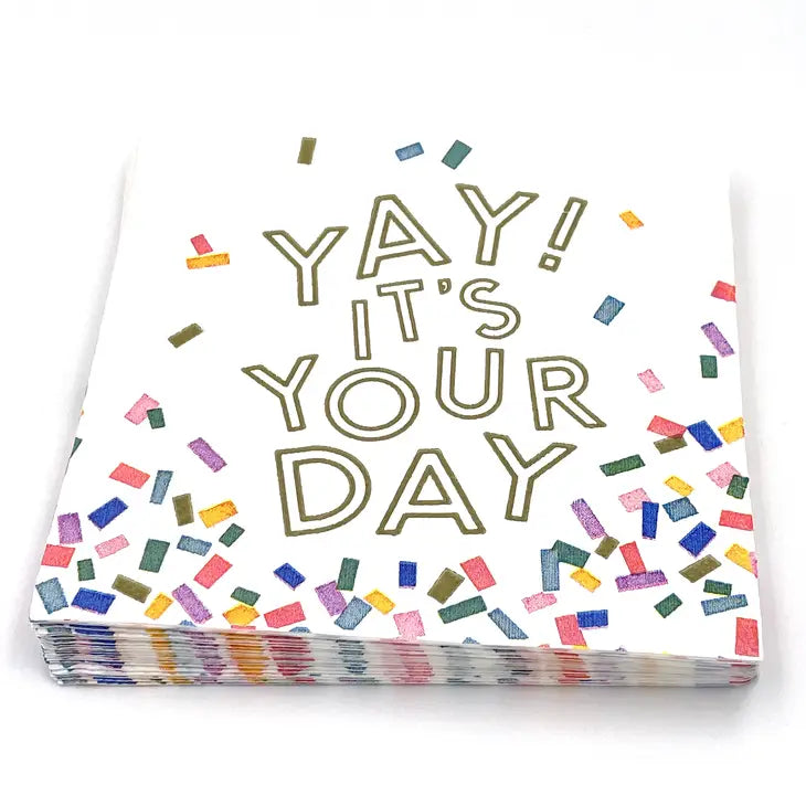 YAY It's Your Day Funny Cocktail Napkins  - 20ct - Eden Lifestyle