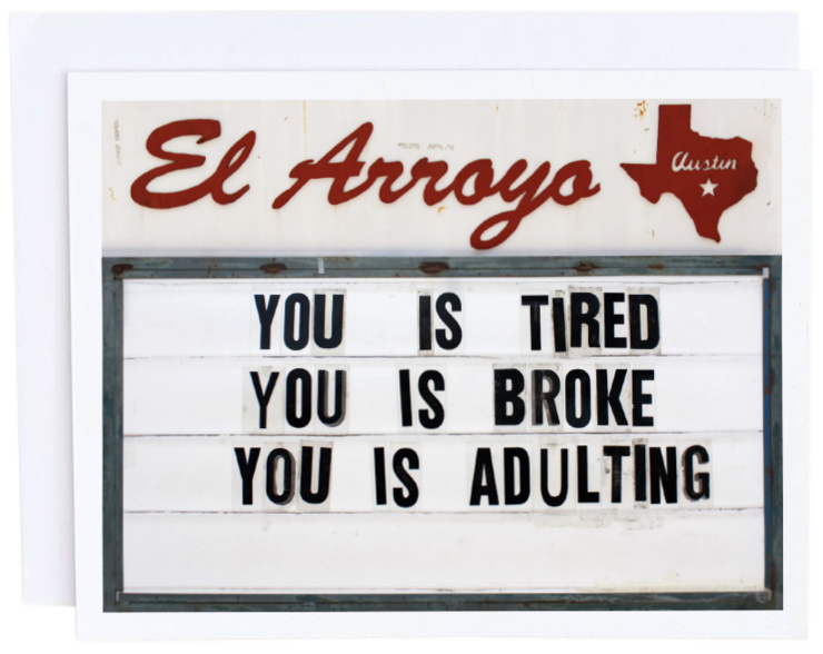 El Arroyo, Gifts - Greeting Cards,  El Arroyo Adulting Card
