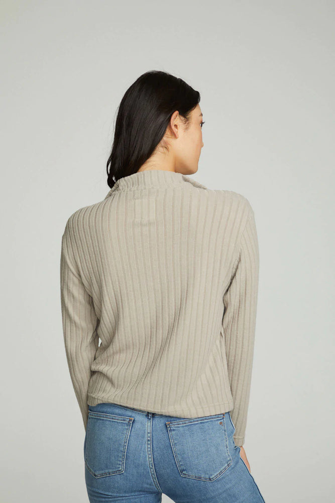 Zip Up Mock Neck Long Sleeve Pullover - Eden Lifestyle
