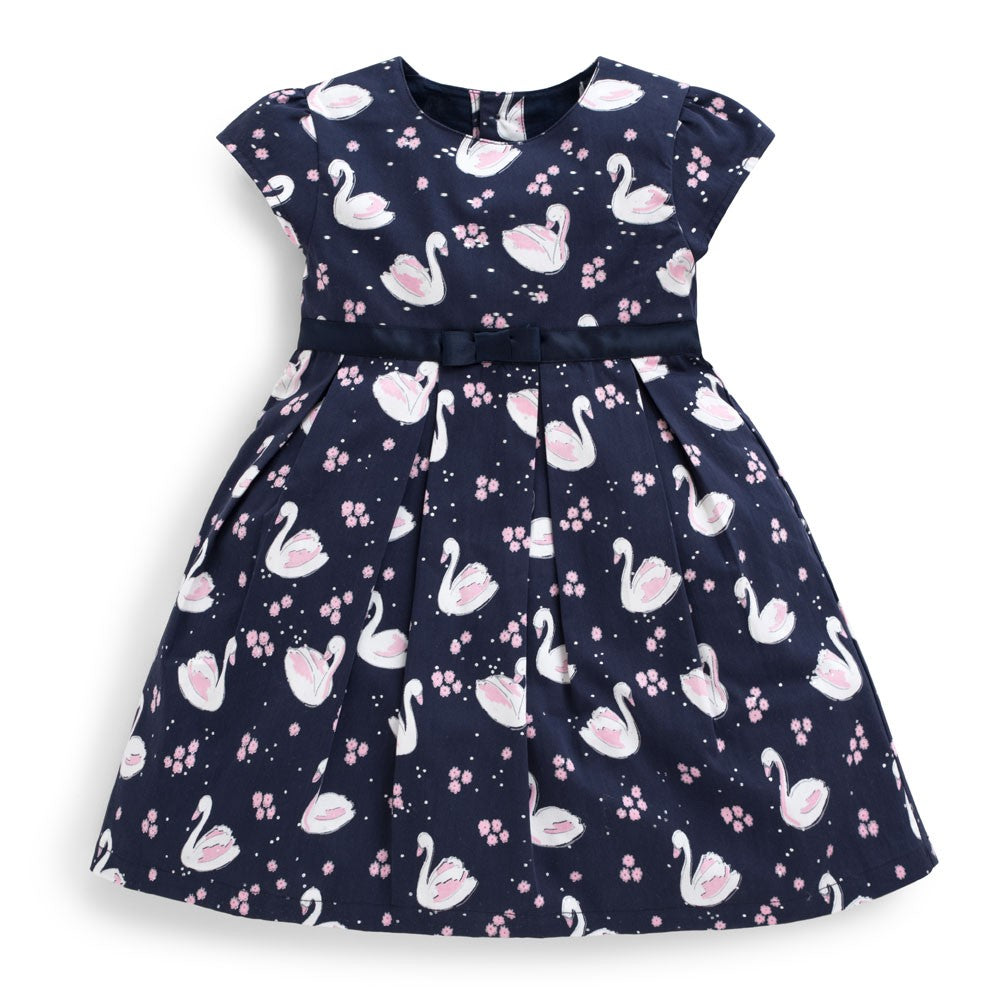 Jojo Maman Bebe, Girl - Dresses,  Navy Swan Party Dress