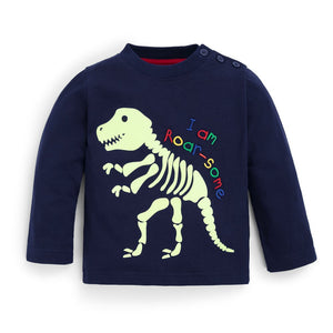 Jojo Maman Bebe, Baby Boy Apparel - Tees,  Navy Glow in the Dark Dinosaur Top