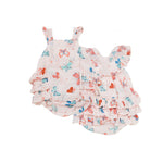 Angel Dear, Baby Girl Apparel - One-Pieces,  Angel Dear Butterflies Muslin Ruffle Sunsuit