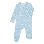 Angel Dear, Baby Boy Apparel - One-Pieces,  Angel Dear Baby Beluga Bamboo Zipper Footie