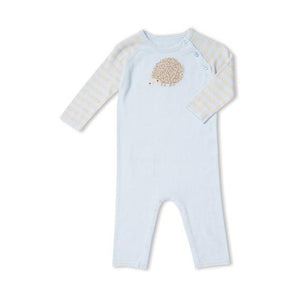 Angel Dear, Baby Boy Apparel - One-Pieces,  Angel Dear Blue Hedgehog Knit Coverall