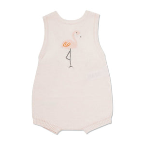 Angel Dear, Baby Girl Apparel - Rompers,  Angel Dear Knit Flamingo Sunsuit
