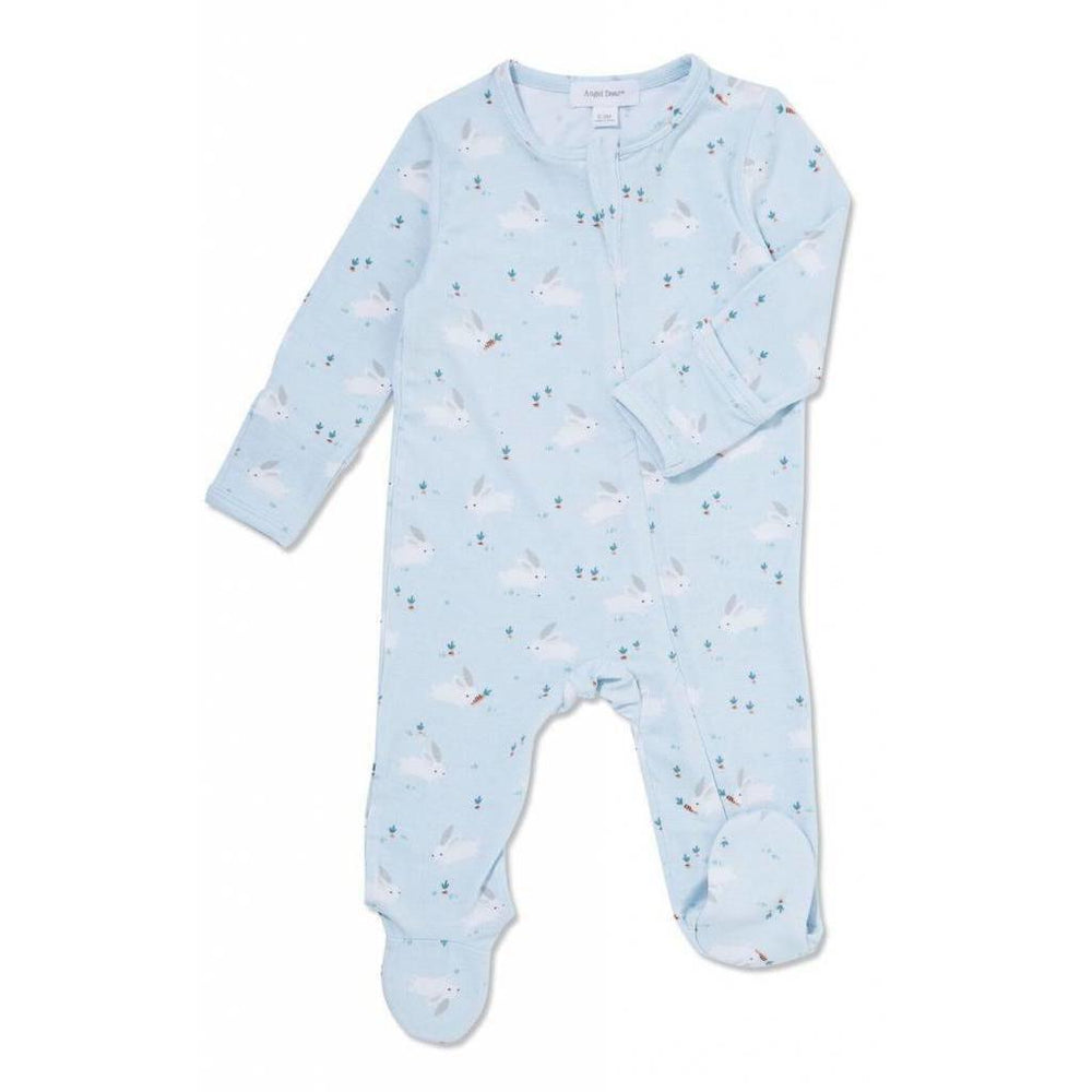 Angel Dear, Baby Boy Apparel - One-Pieces,  Angel Dear Zipper Footie Blue Bunnies