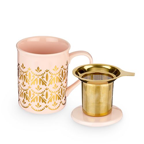 Pinky Up, Home - Food & Drink,  Annette Casablanca Pink Ceramic Tea Mug & Infuser