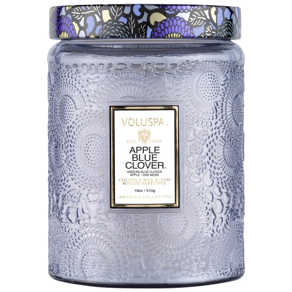 Voluspa, Home - Candles,  Voluspa - Apple Blue Clover - Large Jar Candle