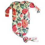Aspen Lane, Baby Girl Apparel - Pajamas,  Aspen Lane Baby Knotted Gown - Floral