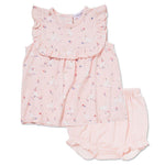 Angel Dear, Baby Girl Apparel - Dresses,  Angel Dear Bamboo Ruffle Top & Bloomer - Pink Baby Bunnies