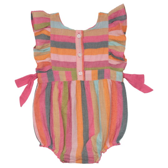 Pink Chicken, Baby Girl Apparel - One-Pieces,  Pink Chicken Amy Bubble Multi Stripe