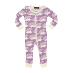 Milkbarn, Baby Girl Apparel - Pajamas,  Bamboo Zipper Pajama - Lavender Hedgehog