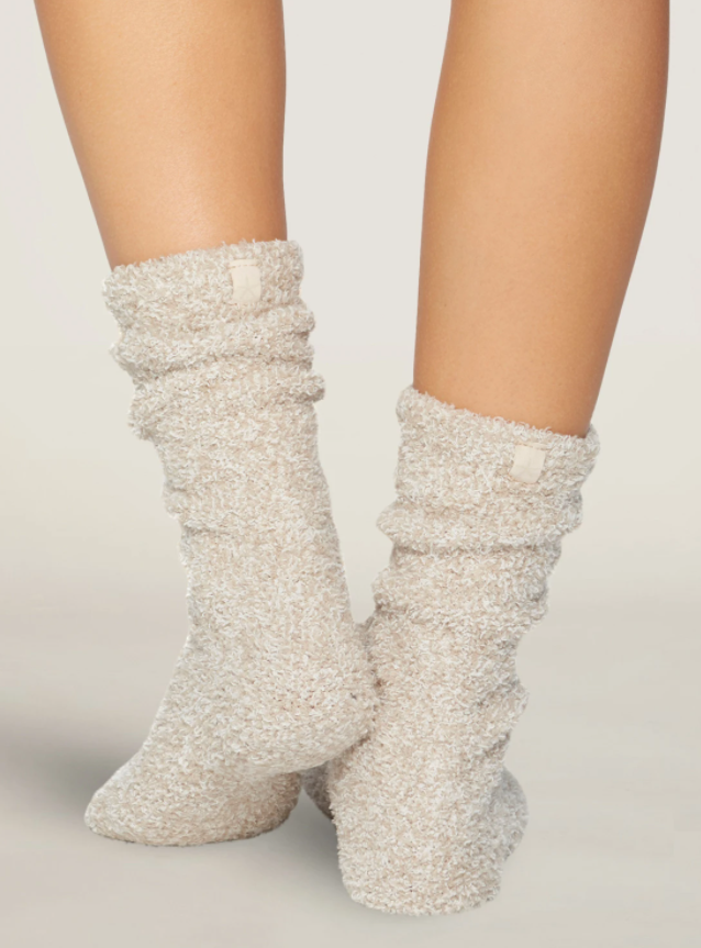 CozyChic® Heathered Women's Socks Stone/White - Eden Lifestyle