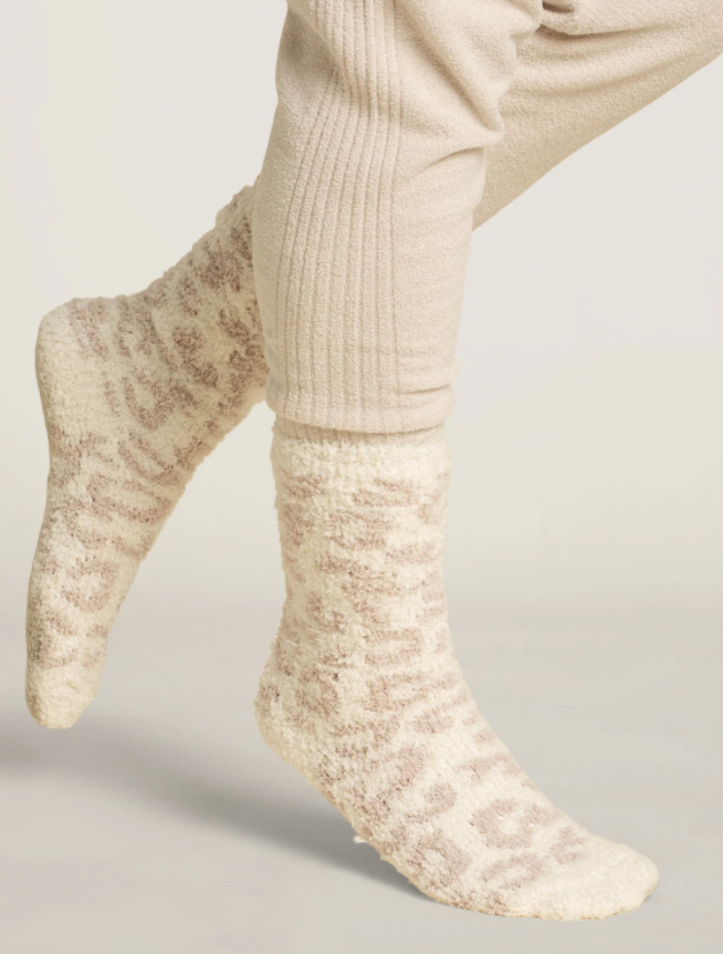 CozyChic® Women's Barefoot In The Wild Socks Cream/Stone - Eden Lifestyle
