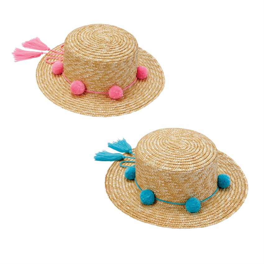 Mud Pie, Accessories - Hats,  Girls Pom Pom Beach Hat