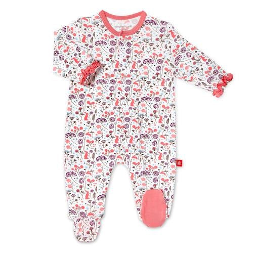 Magnificent Baby, Baby Girl Apparel - Pajamas,  Magnetic Me Beatrix Floral Modal Footie