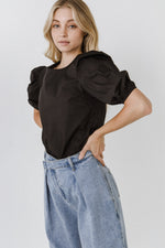 Black Puff Sleeve Top - Eden Lifestyle