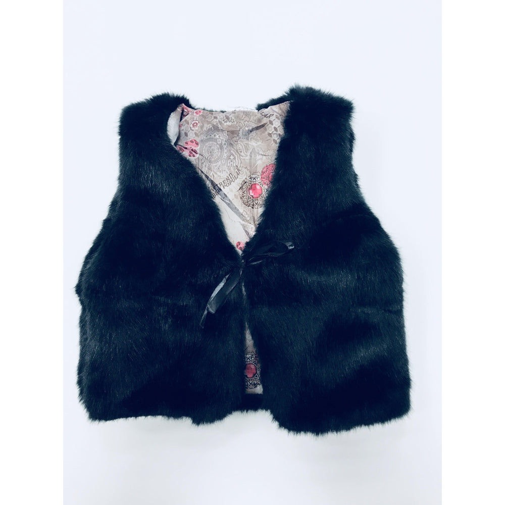 Eden Lifestyle, Girl - Outerwear,  Black Fur Vest