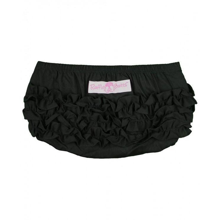 Ruffle Butts, Baby Girl Apparel - Bloomers,  Black Woven RuffleButt