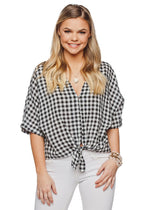 Buddy Love, Women - Shirts & Tops,  Marco Black Gingham Top