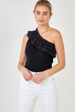 Ruffle Black Bodysuit - Eden Lifestyle