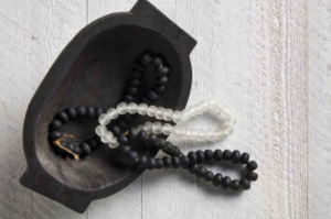 Mud Pie Black Glass Beads - Eden Lifestyle