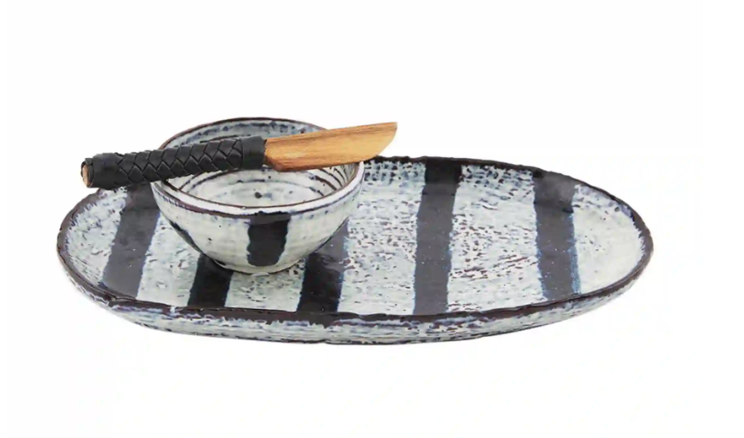 Mud Pie Stripe Tray and Dip