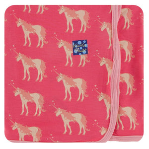 KicKee Pants, Baby - Swaddles,  Print Swaddling Blanket in Red Ginger Unicorns