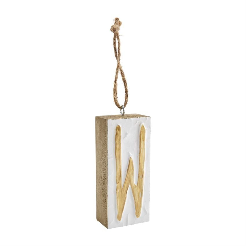 Mud Pie Initial Block Ornaments - Eden Lifestyle