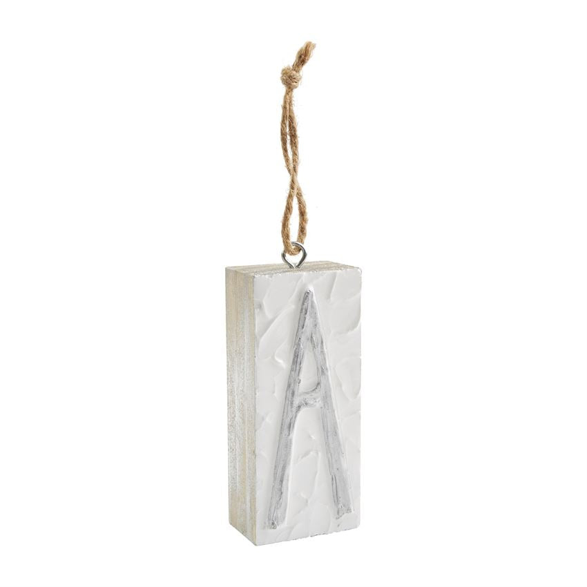 Mud Pie Initial Block Ornaments - Eden Lifestyle