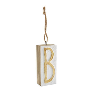 Mud Pie Initial Block Ornaments - Eden Lifestyle
