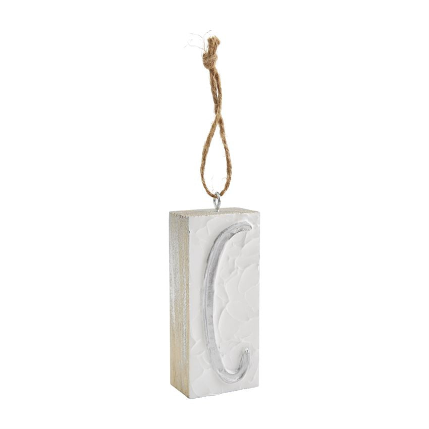 Mud Pie Initial Block Ornaments - Eden Lifestyle