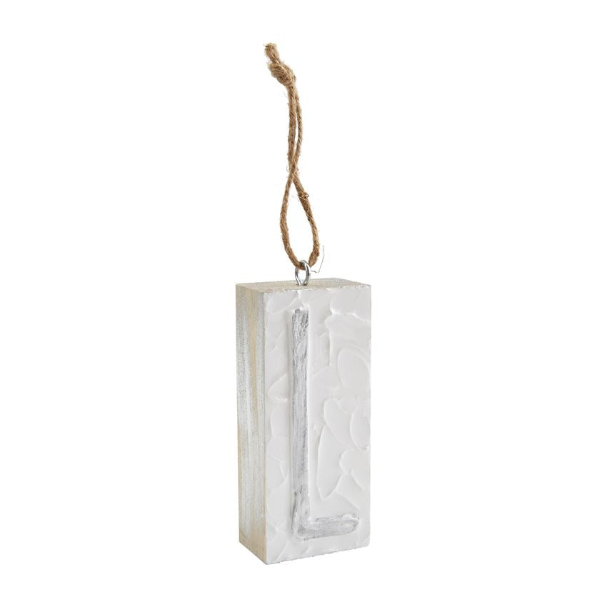 Mud Pie Initial Block Ornaments - Eden Lifestyle