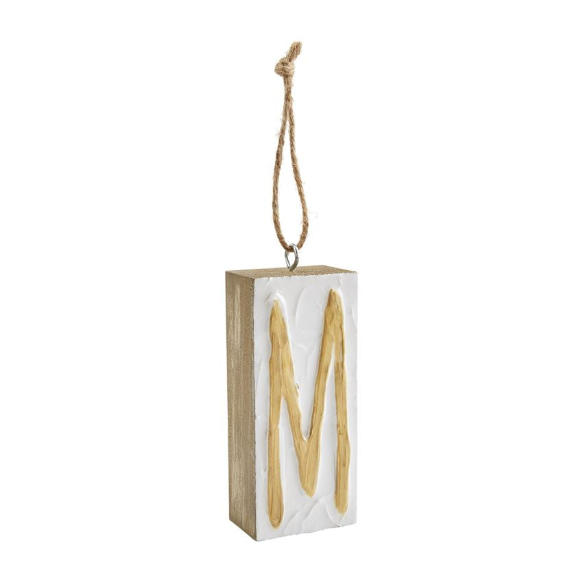 Mud Pie Initial Block Ornaments - Eden Lifestyle