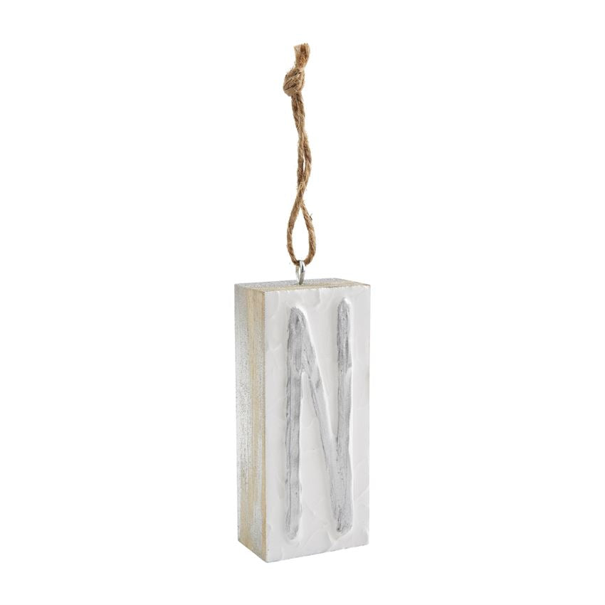 Mud Pie Initial Block Ornaments - Eden Lifestyle