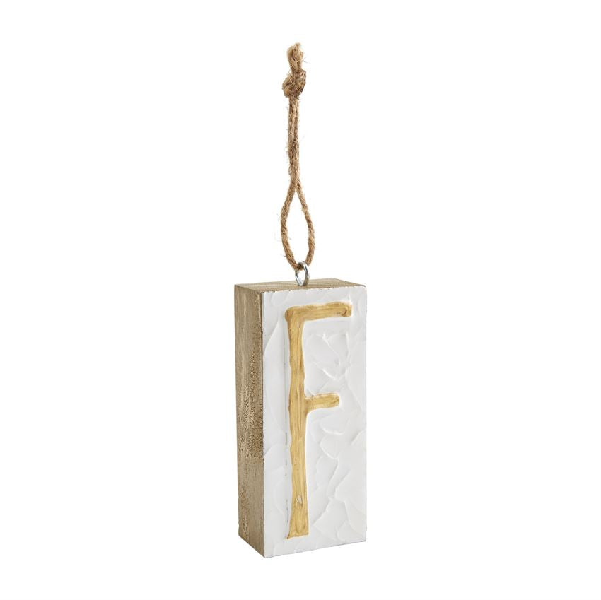Mud Pie Initial Block Ornaments - Eden Lifestyle