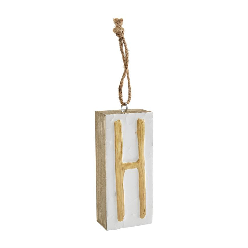 Mud Pie Initial Block Ornaments - Eden Lifestyle