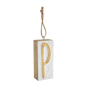 Mud Pie Initial Block Ornaments - Eden Lifestyle
