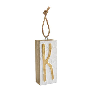 Mud Pie Initial Block Ornaments - Eden Lifestyle
