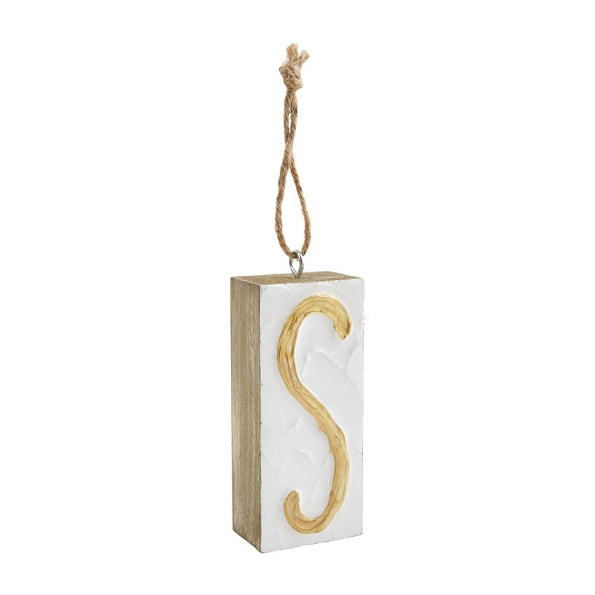 Mud Pie Initial Block Ornaments - Eden Lifestyle